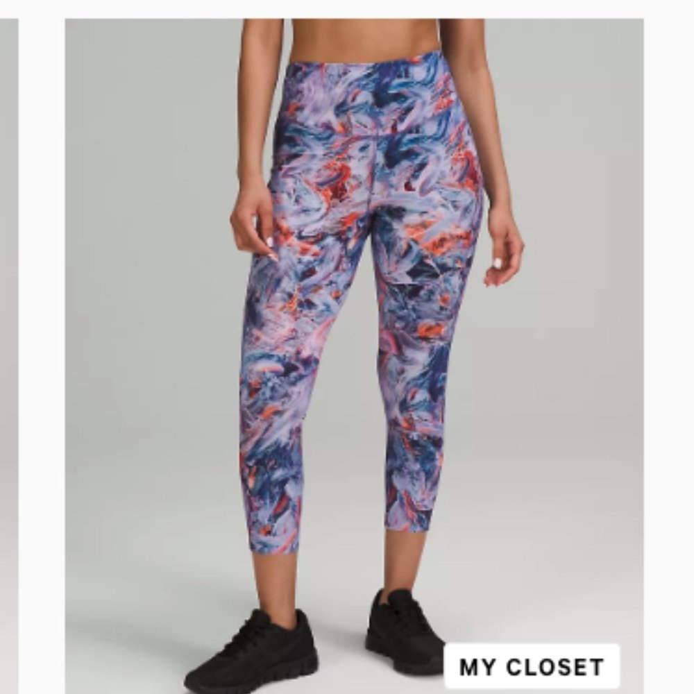 Lululemon Base Pace High-Rise Crop 23" *Brushed Nulux Atmospheric Purple Multi 6